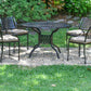 Savannah Outdoor Aluminum Round Dining Table Set of 5 (KIT)