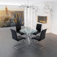 Solara/Maxim 5pc Dining Set in Chrome with Black Chair