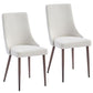 Stark/Cora 7pc Dining Set in Walnut with Beige Chair