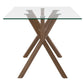 Stark/Cora 7pc Dining Set in Walnut with Beige Chair