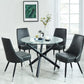 Suzette/Silvano 5pc Dining Set in Black with Vintage Grey Chair