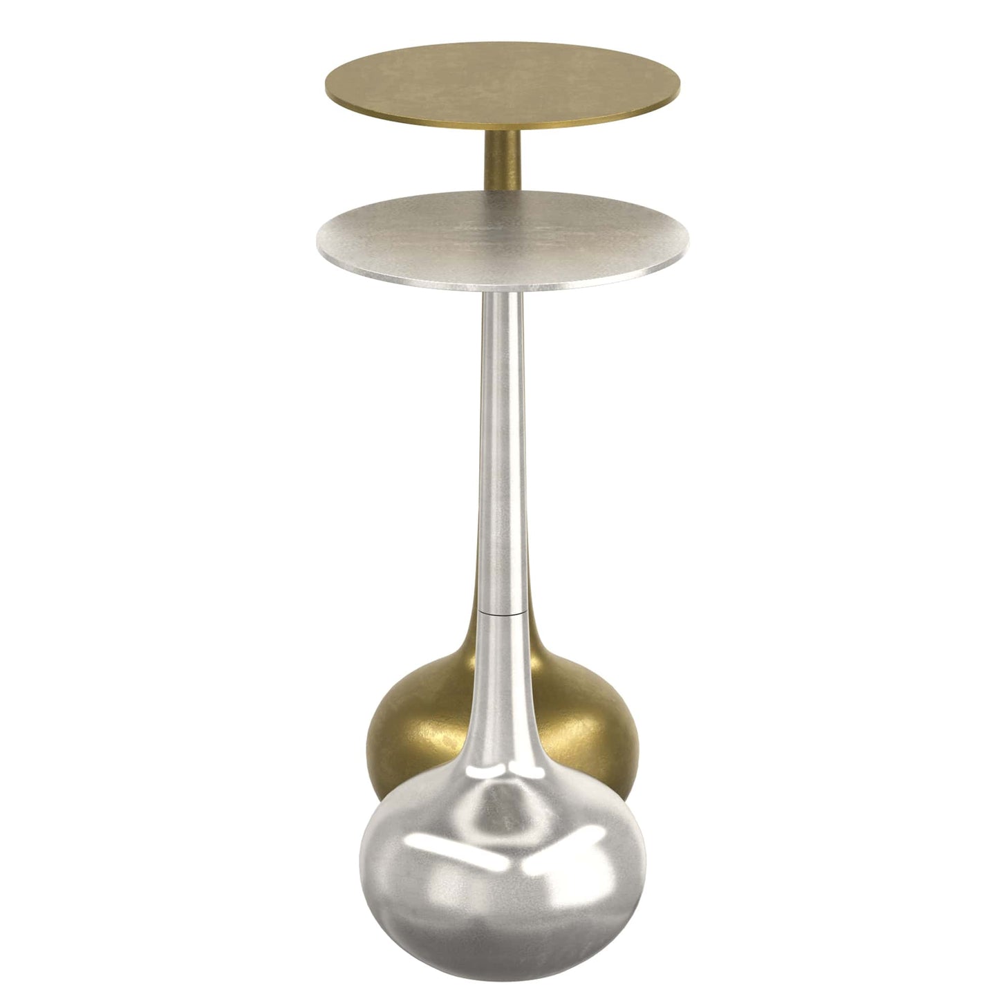 Sylas 2pc Accent Table Set in Antique Gold and Silver