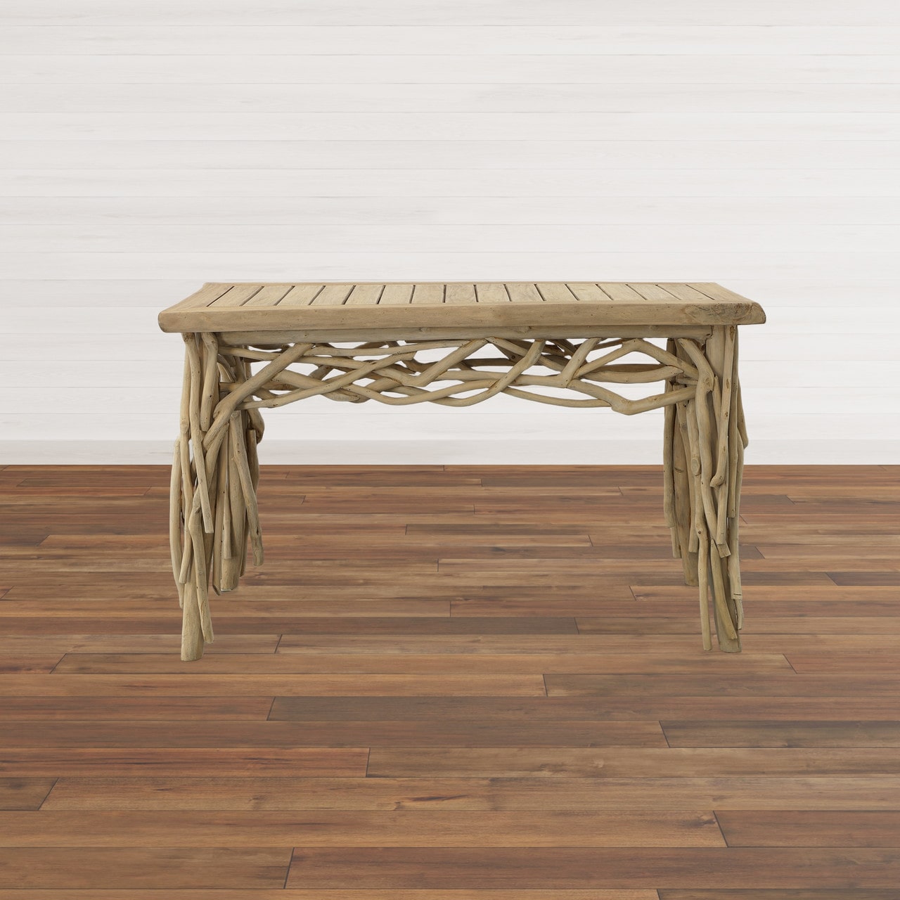 Farmhouse Teak Branch Console Table