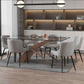 Veneta/Bianca 7pc Dining Set in Walnut with Black & Grey Chair