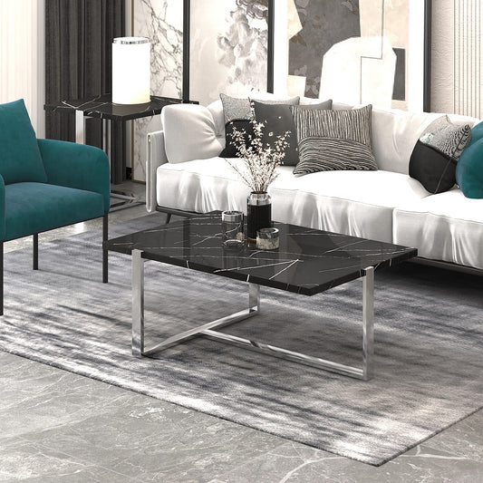 Veno Coffee Table in Black and Silver