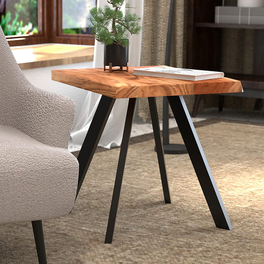 Virag Accent Table in Natural and Black