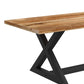 Zax Rectangular Dining Table in Natural and Black