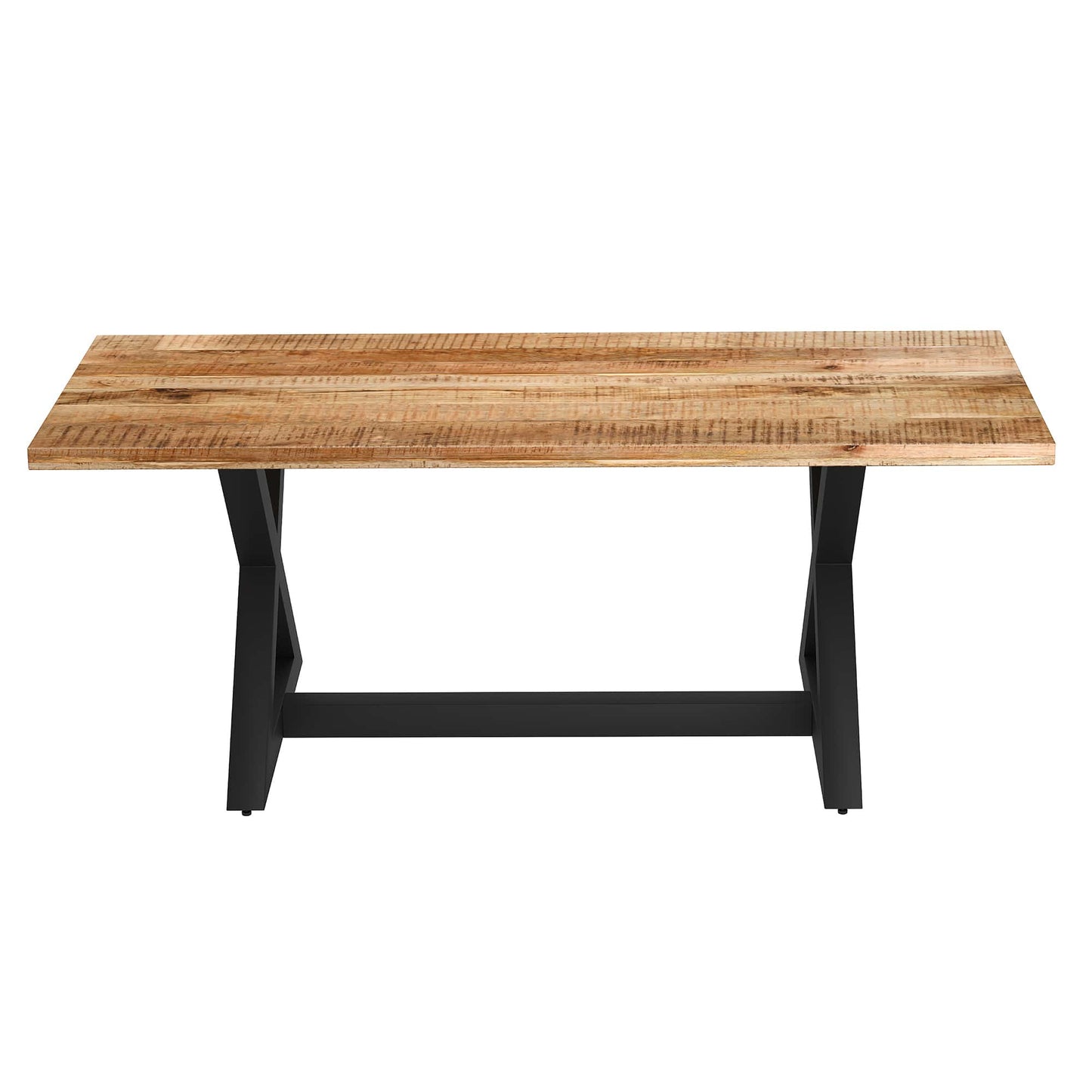 Zax Rectangular Dining Table in Natural and Black