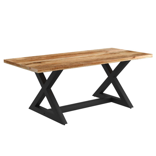 Zax Rectangular Dining Table in Natural and Black