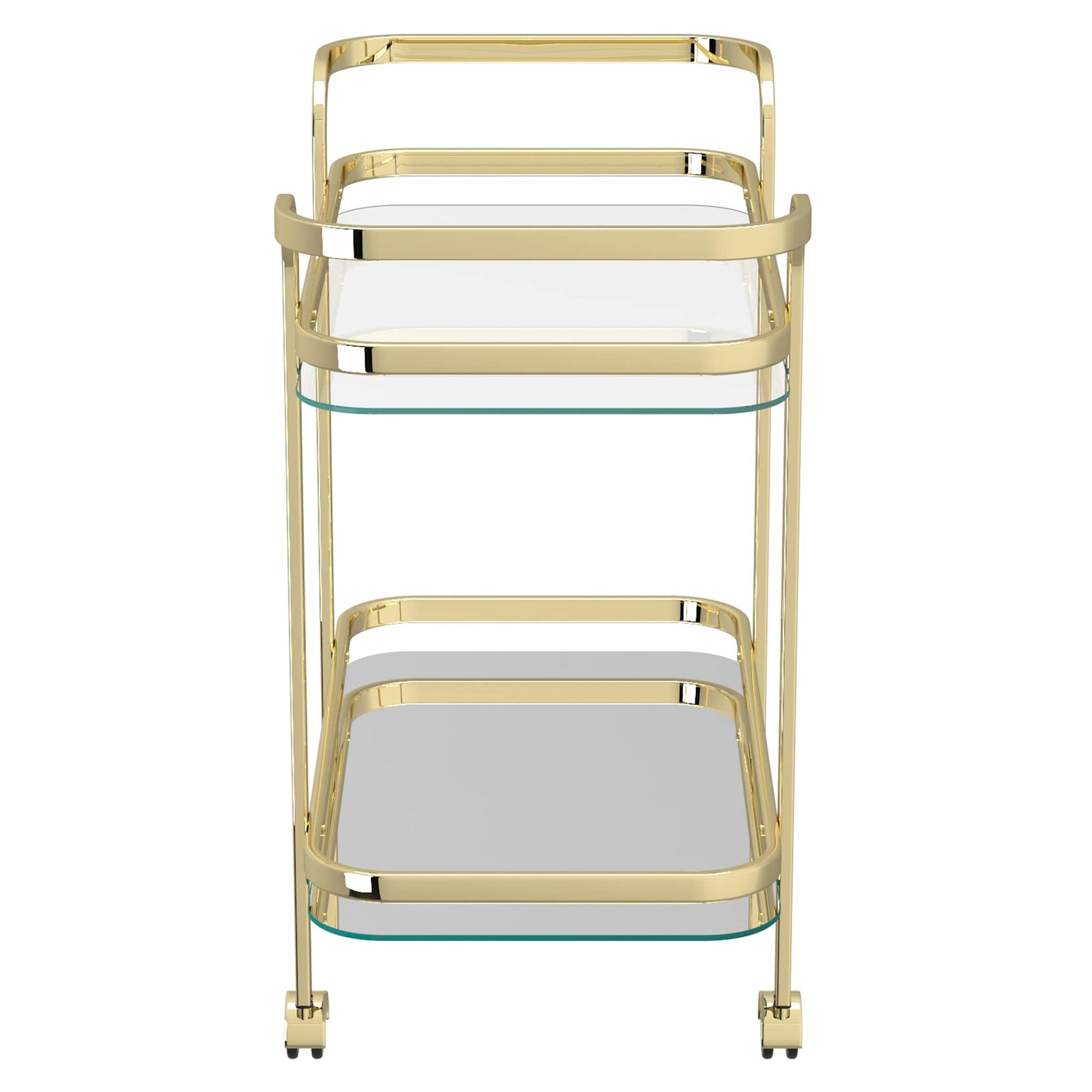 Zedd 2-Tier Bar Cart in Polished Gold