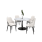 Zilo/Kash 5pc Dining Set in Faux Marble and Black with Beige Chair