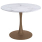 Zilo/Olis 3pc Dining Set in Faux Marble and Gold with Beige Chair