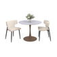 Zilo/Olis 3pc Dining Set in Faux Marble and Gold with Beige Chair