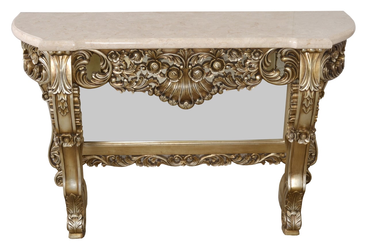 Platine Petticoat Crema Marble Top Console Table