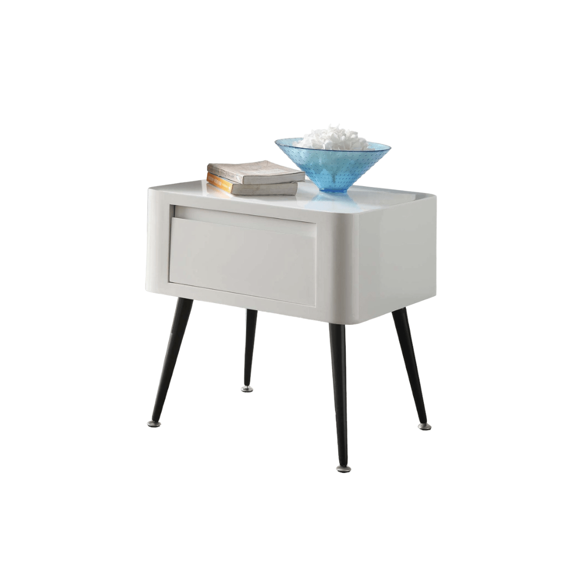 Black and White Side Table with Short Legs