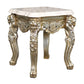 Platina Lion End Table with Marble Top