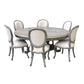 Mystique Gray Mahogany Anglia Dining Table and Chair Set of 7