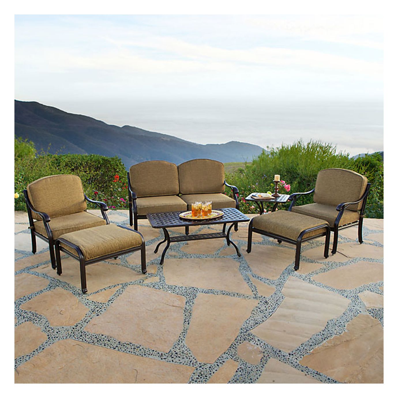 Savannah Outdoor Aluminum Deep Seating 7 Piece Set (KIT)