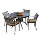 Savannah Outdoor Aluminum Round Dining Table Set of 5 (KIT)