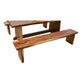 Suar Wood Table Set With 2 Benches