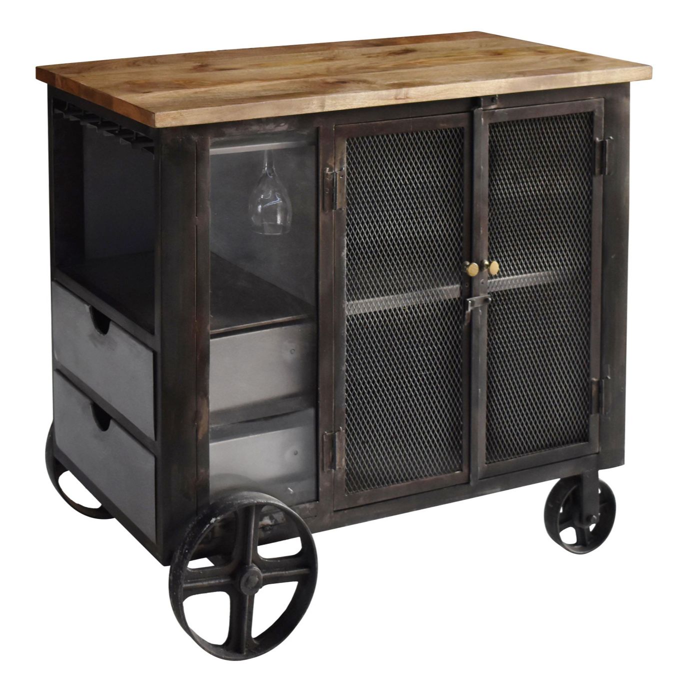 Kinetic Wheeled Bar Cabinet