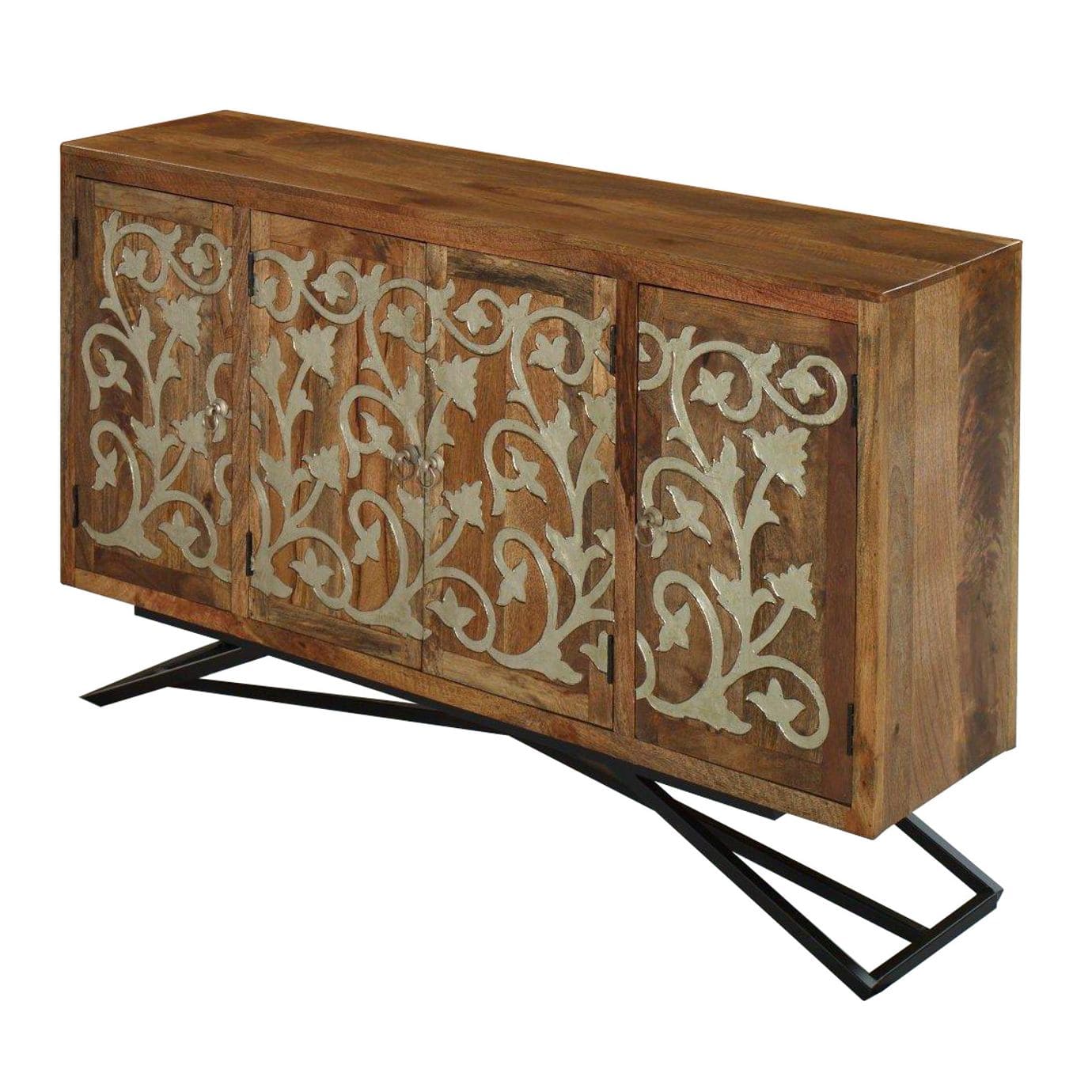 Brass Scroll Mango Credenza