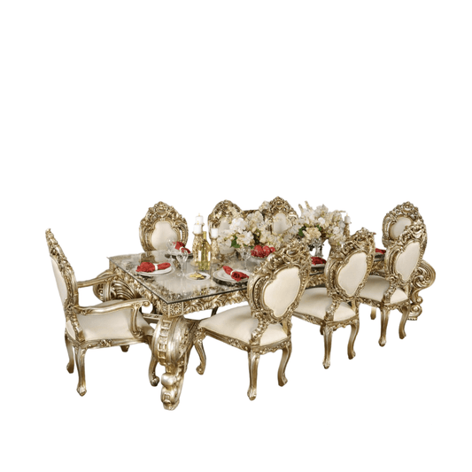 Platine Rococo Dining Table Set of 9