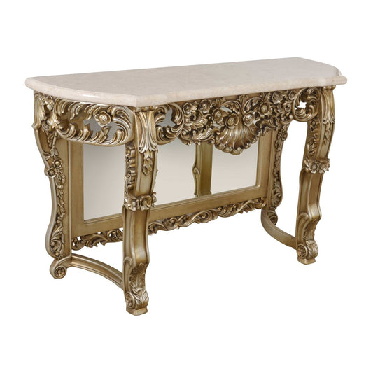 Platine Petticoat Crema Marble Top Console Table