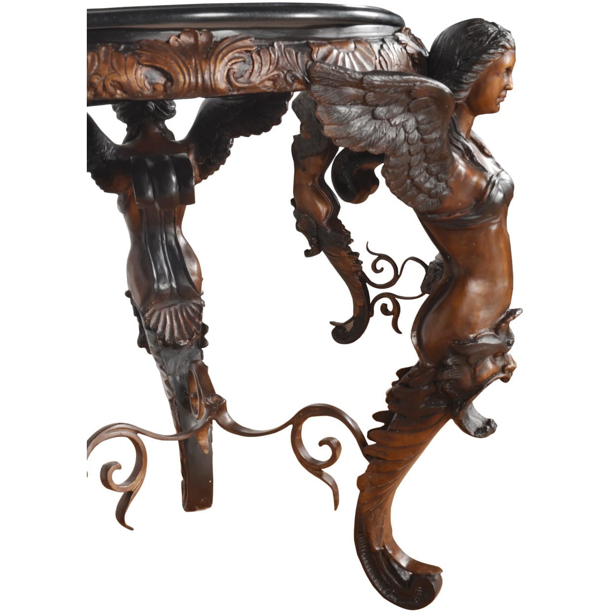 Roman Three Winged Ladies Bronze Table