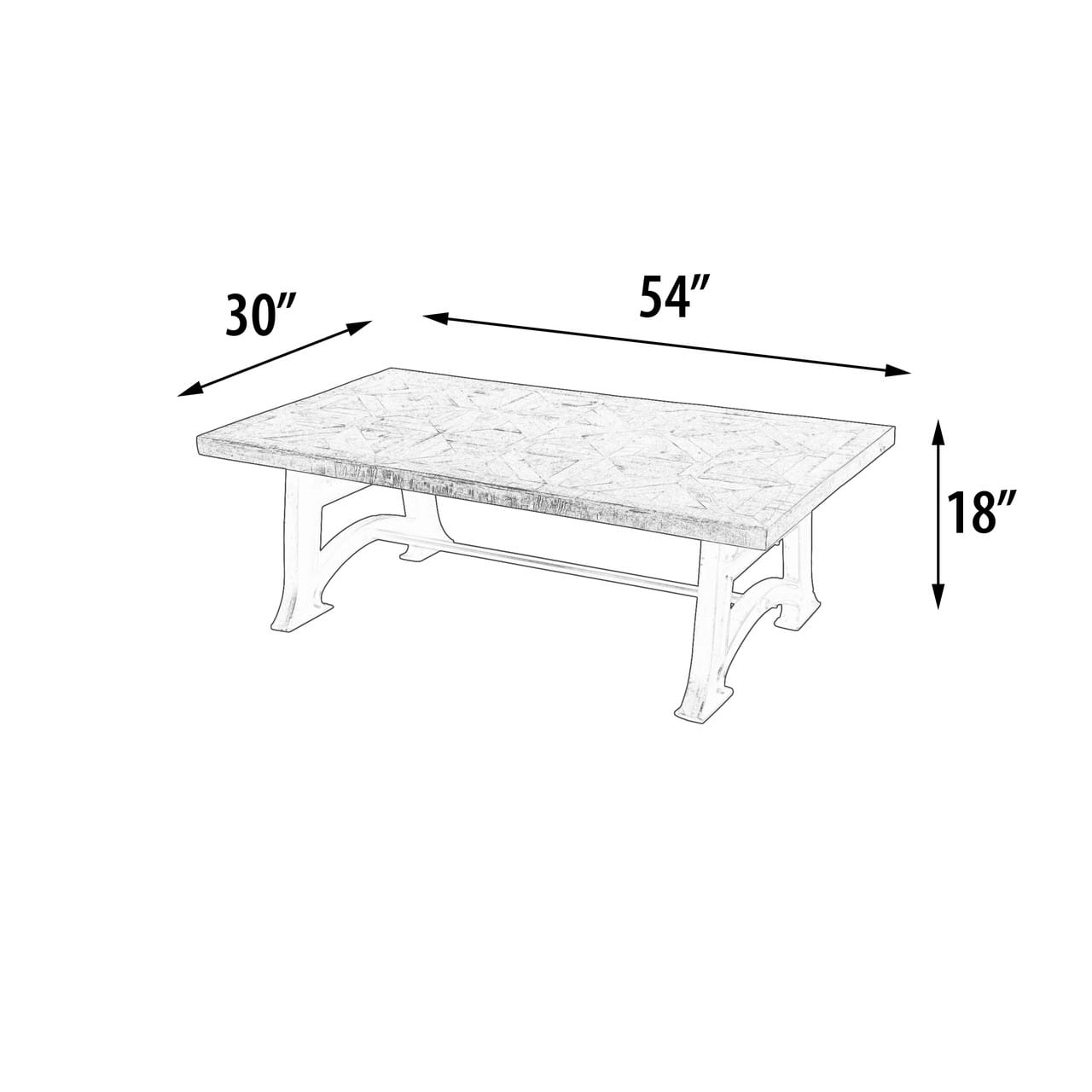 Mango Wood Industrial Coffee Table