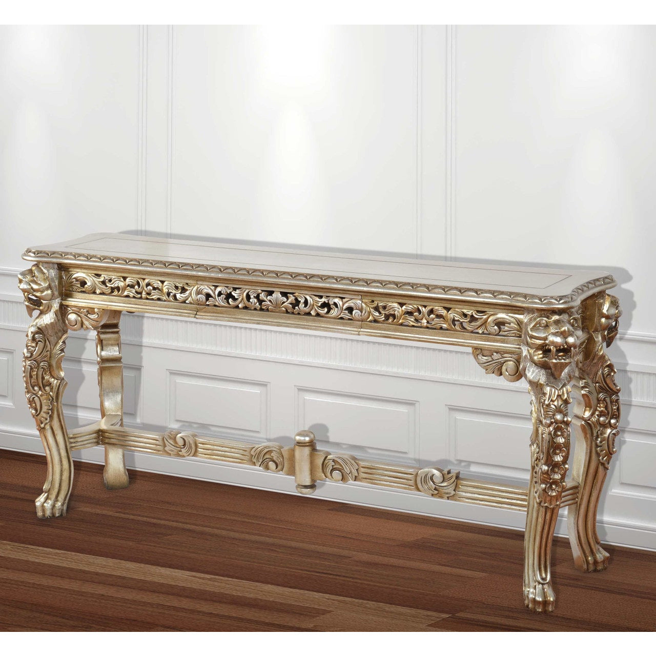 Platina Lion Console Table