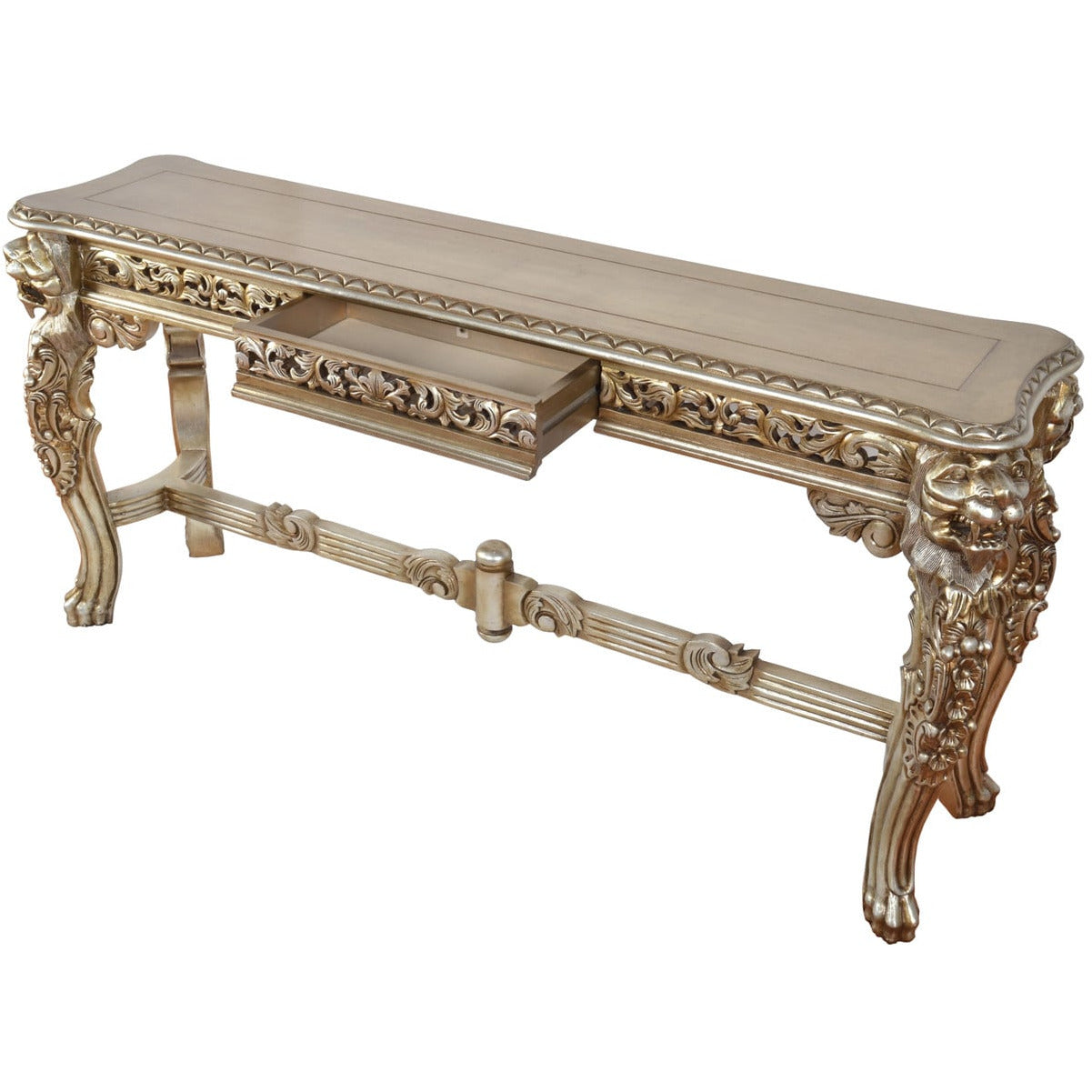 Platina Lion Console Table