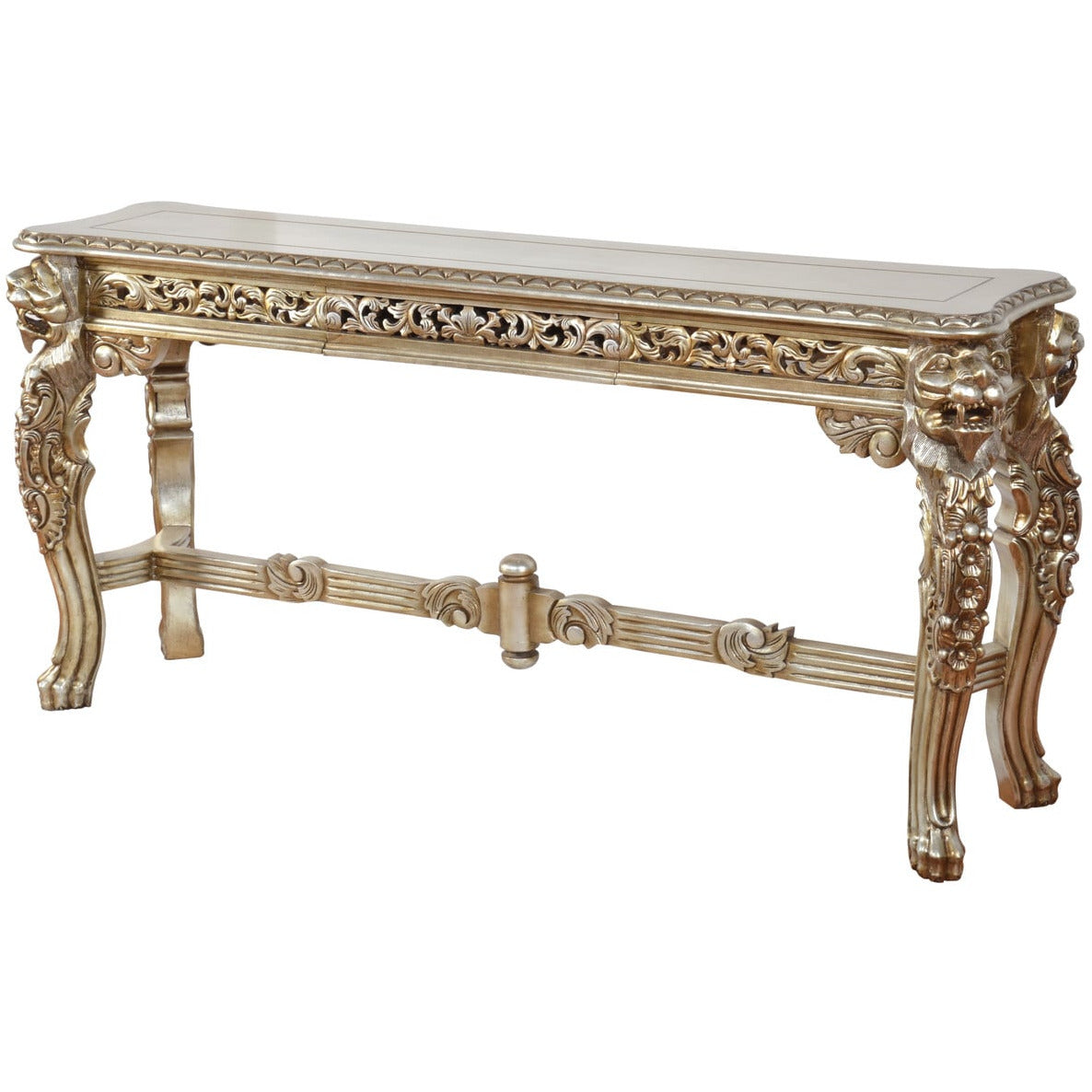 Platina Lion Console Table