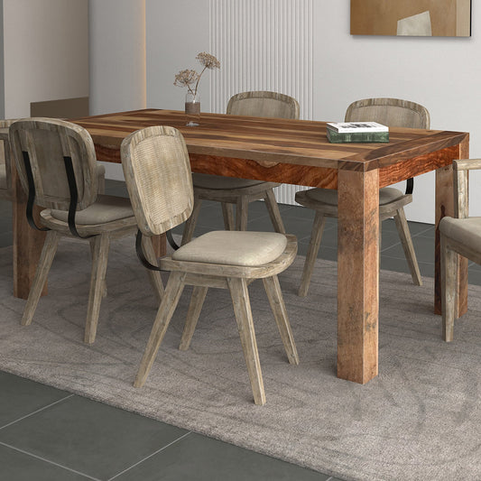 Krish Rectangular Dining Table in Dark Sheesham