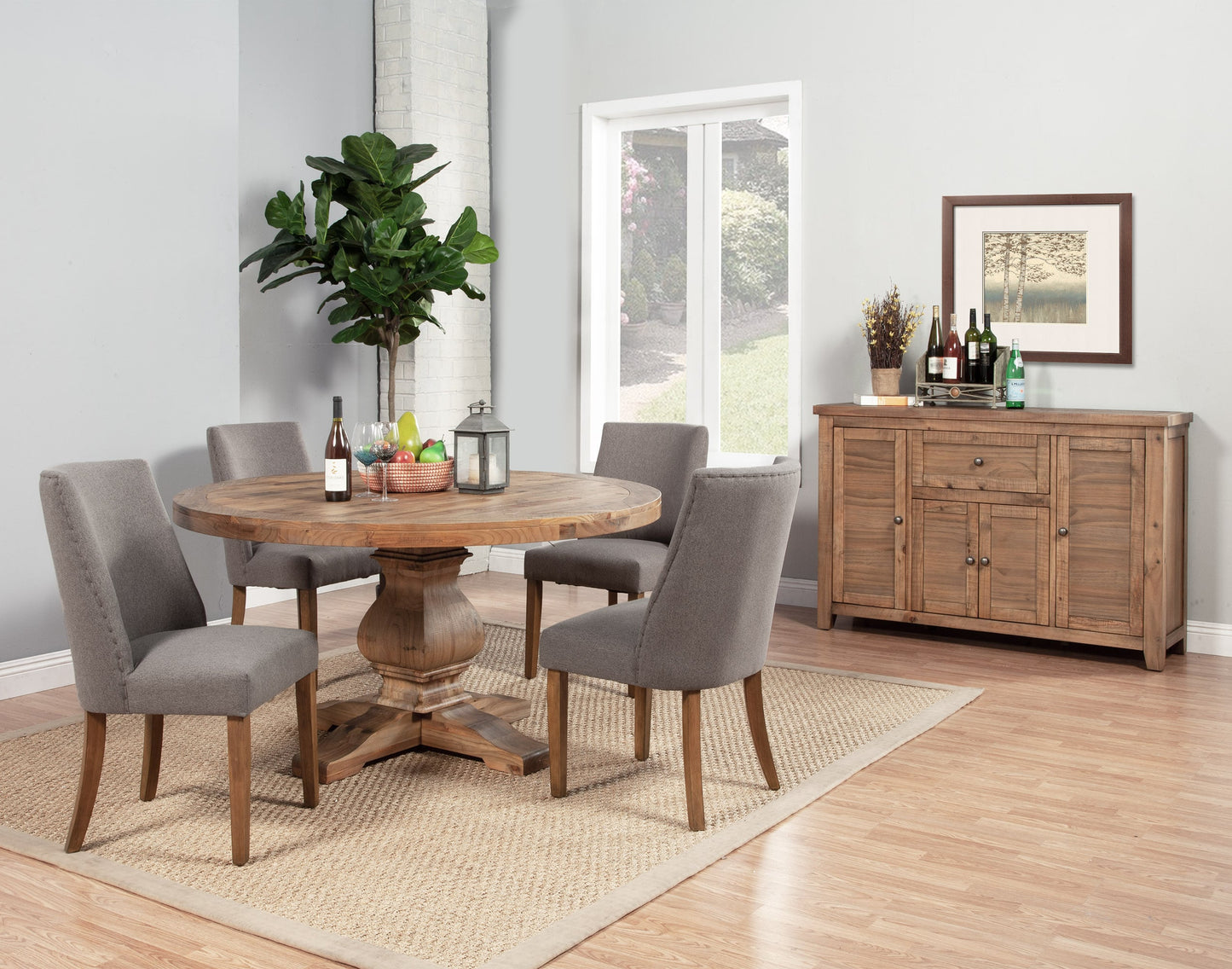 Kensington Round Dining Table, Reclaimed Natural