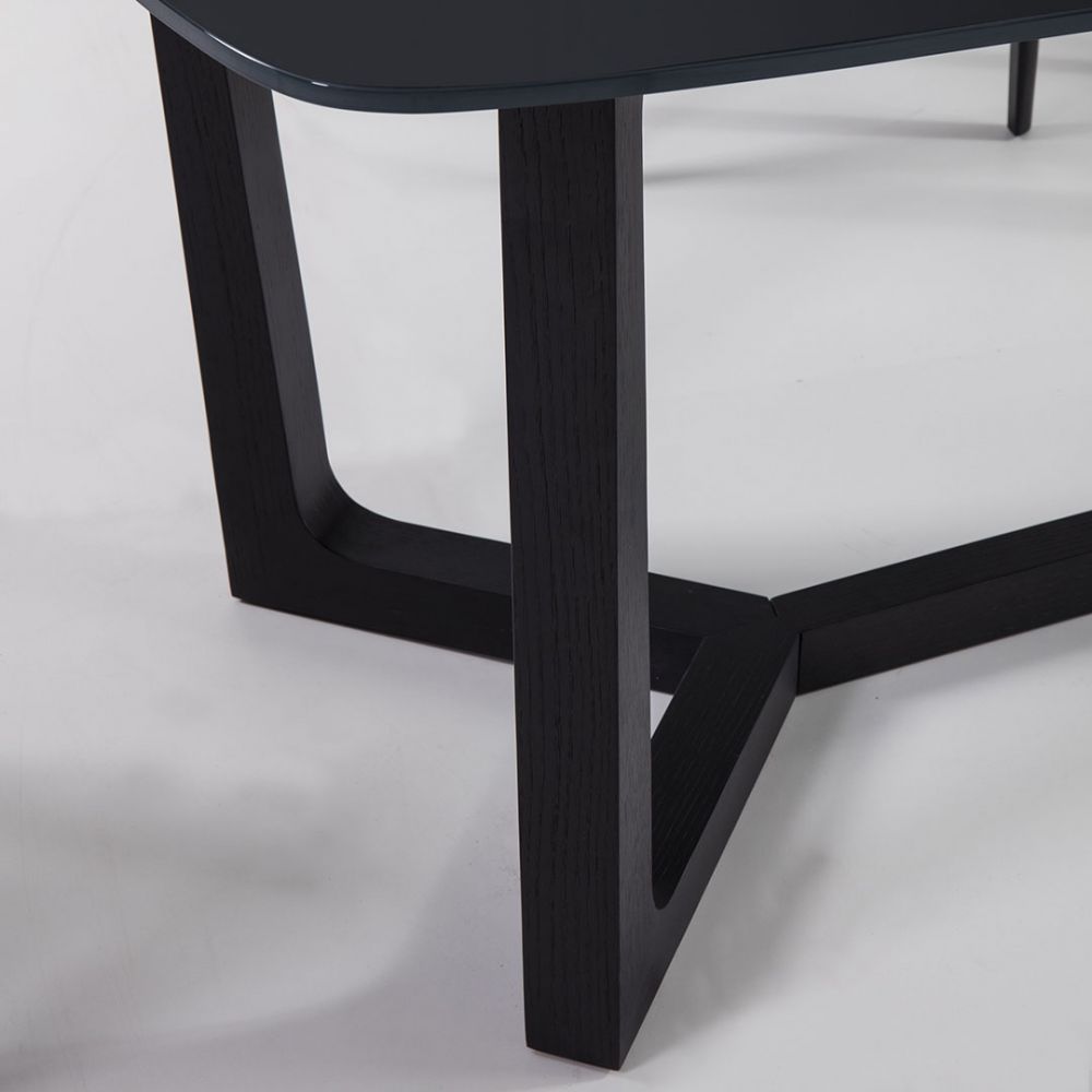 Black Glass Top Dining Table