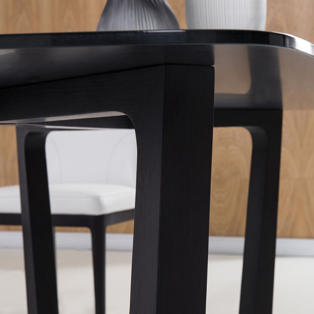 Black Glass Top Dining Table